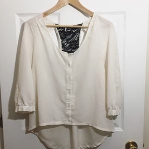 UO Sparkle & Fade blouse with black lace detail🖤